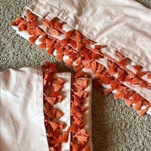 Pink Opalhouse Curtains with Orange Tassels 53”x92”